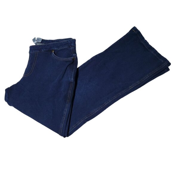 Pajama Jeans Womens Size Small Flare Leg Low Rise Dark Wash Pull On Stretch Pant - Picture 1 of 4